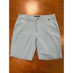 Travis Mathew Shorts Mens 32 Blue Heathered Hybrid Performance Golf Shorts